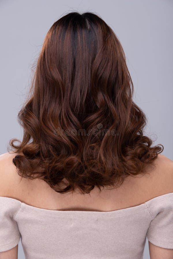 Back Rear Side View of Asian People Present Hair Style of Brown Curl Stock  Photo - Image of beautiful, curl: 199367092