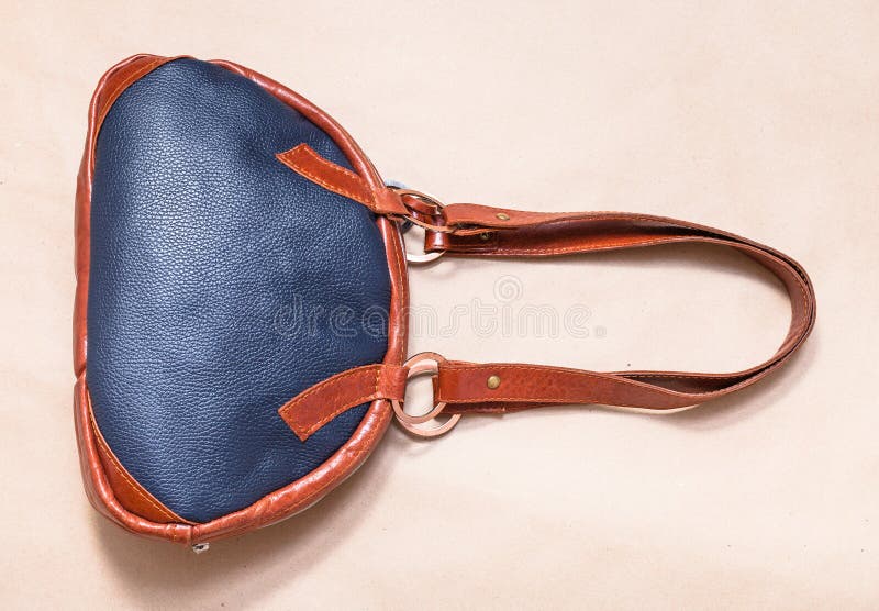Back Side of Handmade Leather Bowling Bag Stock Image Image of
