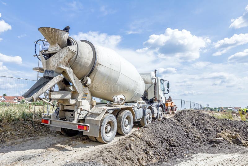 Cement Mix Concrete is Compacted Sand Stock Image - Image of mixer,  exterior: 70658173