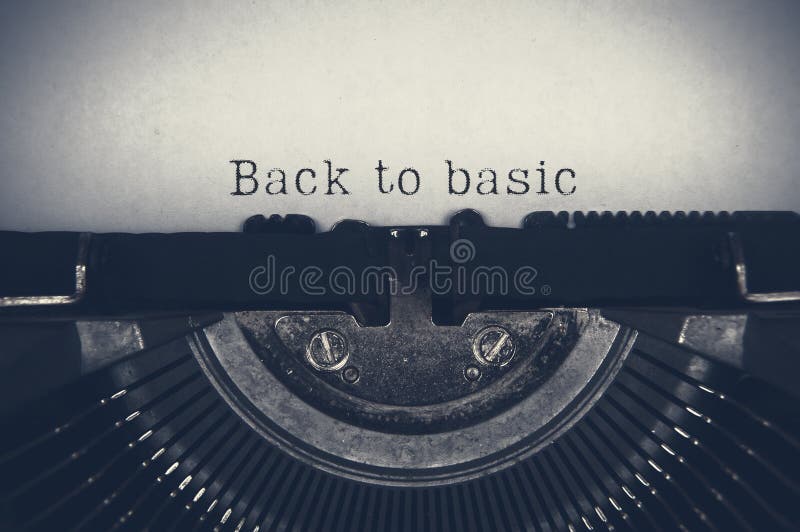 Back to basic text on an old typewriter. royalty free stock images