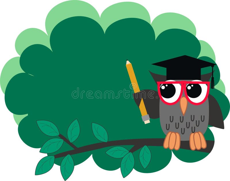 Back to school a illustration of a wise owl