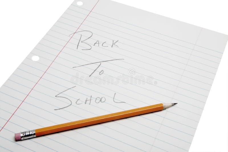 Back to School written on notebook paper.