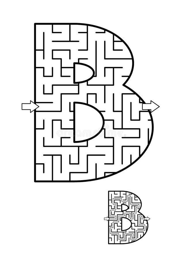 Back to school or regular learning reinforcement alphabet activity for kids - letter B maze. Use as is or add fun cartoon characters. Answer included. Back to school or regular learning reinforcement alphabet activity for kids - letter B maze. Use as is or add fun cartoon characters. Answer included.