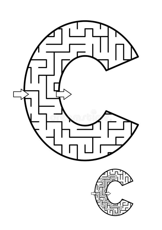 back to school abc activity letter c maze for kids stock vector illustration of literacy letter 96146212