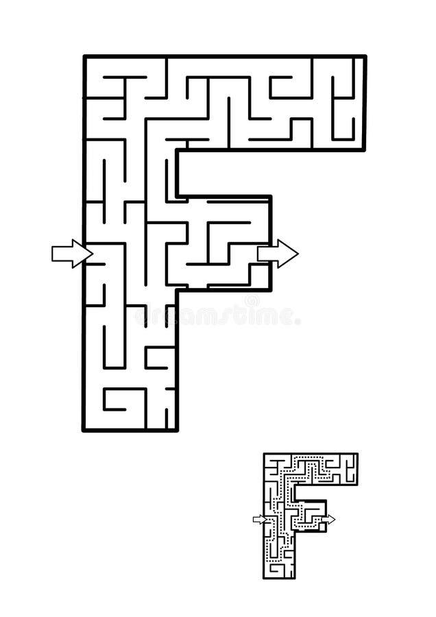 Back to school or regular learning reinforcement alphabet activity for kids - letter F maze. Use as is or add fun cartoon characters. Answer included. Back to school or regular learning reinforcement alphabet activity for kids - letter F maze. Use as is or add fun cartoon characters. Answer included.