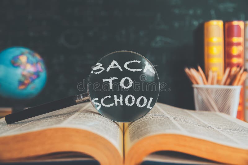 Back to School background concept. School supplies on a wood table background. Education background concept stock image Back to School background concept. School supplies on a wood table background. Education background concept stock image