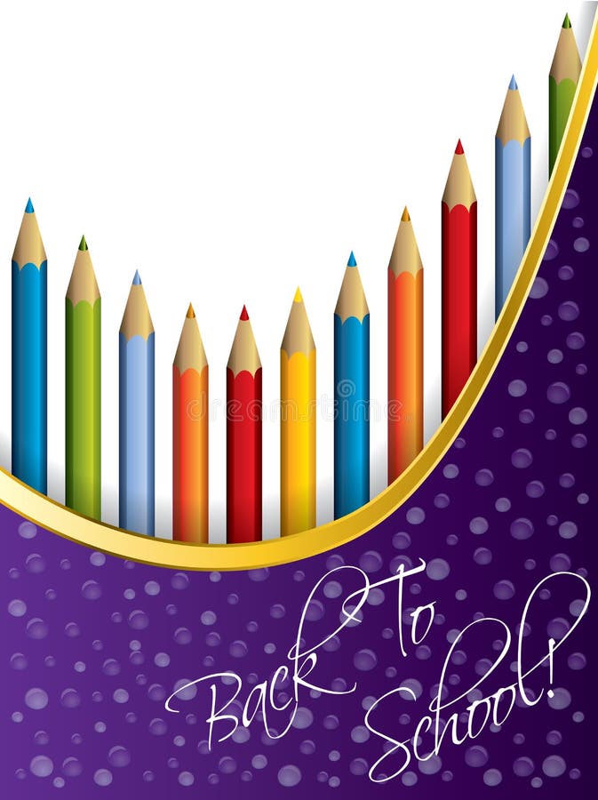 Back to school background design with pencils stock illustration