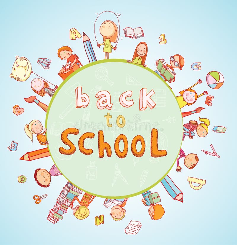 Back To School, Banners and Bookmarks, Vector Illustration Stock Vector