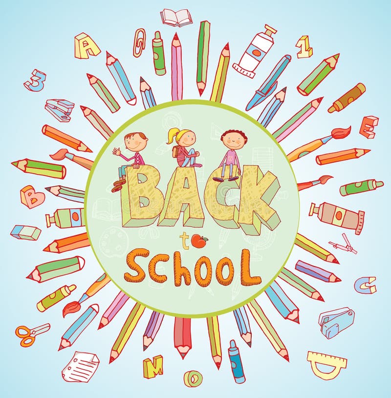 Back To School, Banners and Bookmarks, Vector Illustration Stock Vector
