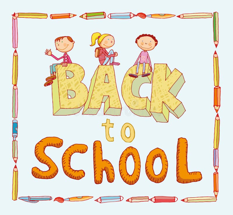 Back To School, Banners and Bookmarks, Vector Illustration Stock Vector