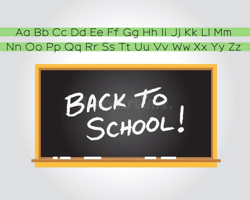 Back to school chalkboard vector illustration