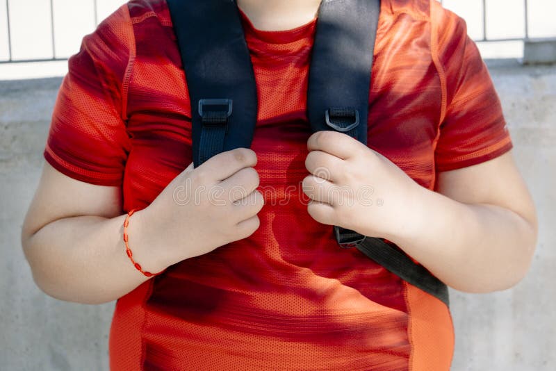 Back To School. Child Holding Backpack Straps Stock Image Image of