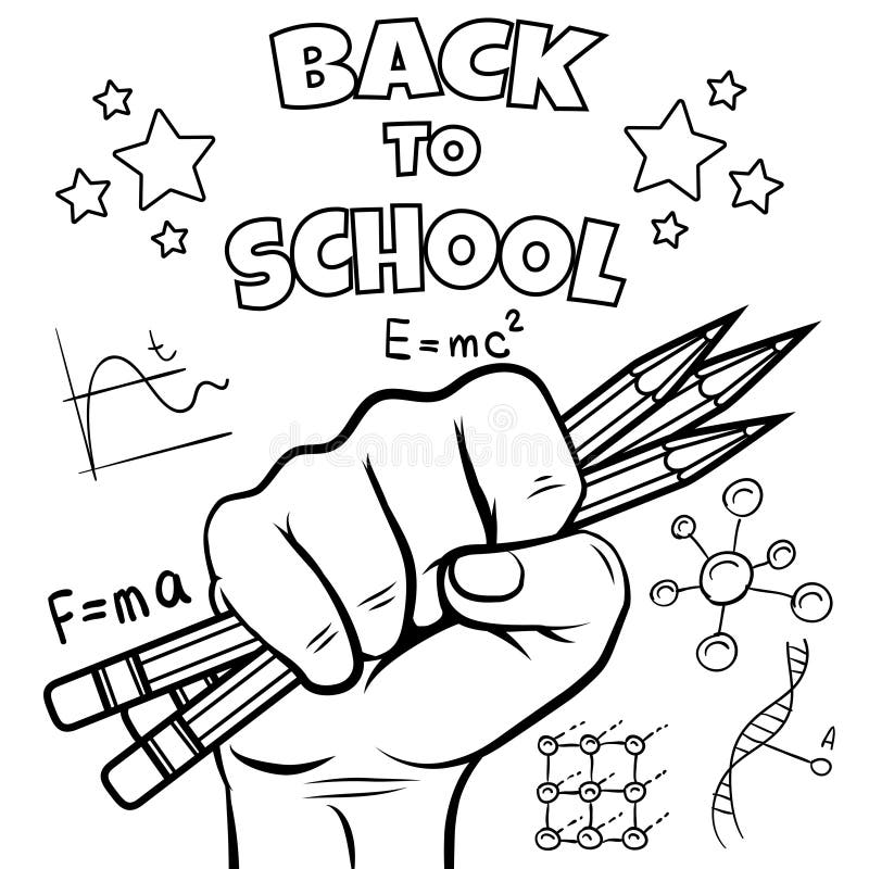 Back To School Coloring Page Stock Vector Illustration Of Abstract Adult