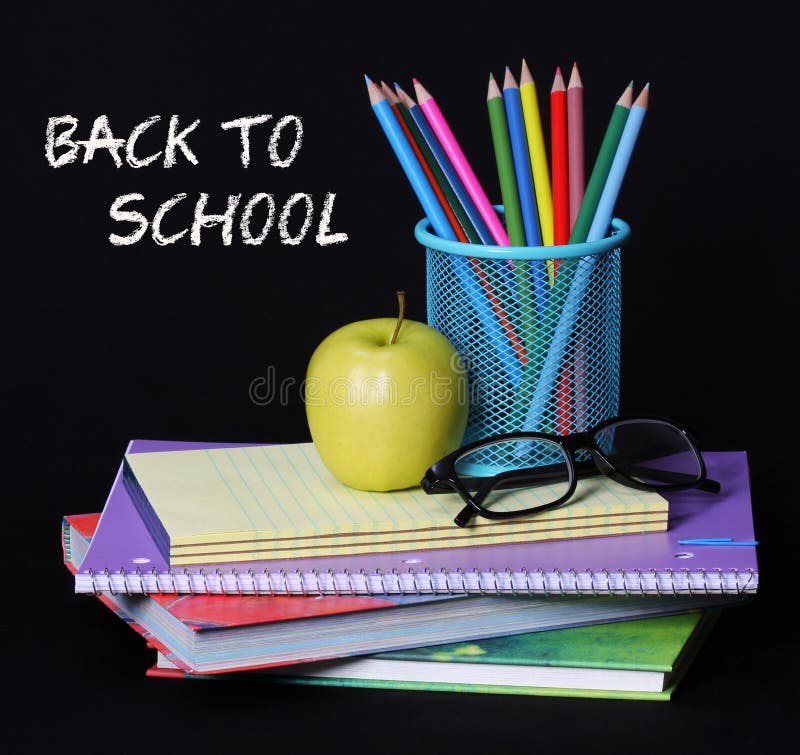 Back To School! How To Draw A Stack Of Books An Apple And Pencils 