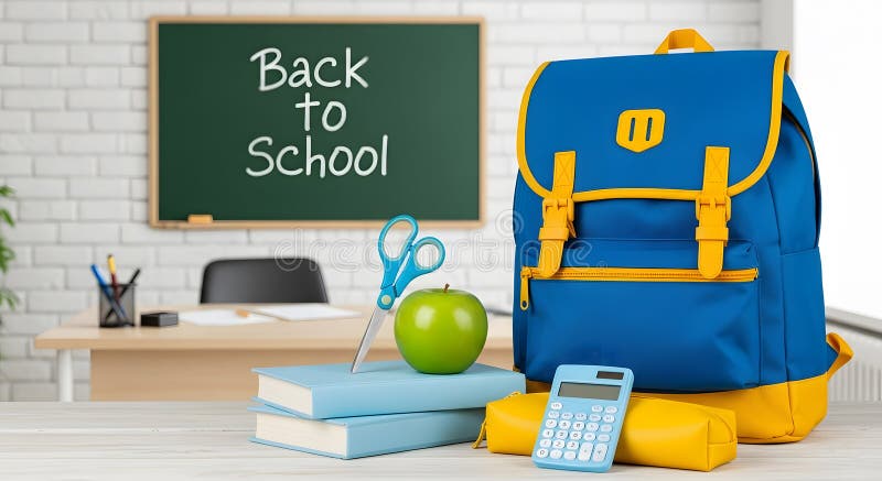 Back to School Essentials in a Bright stock illustration