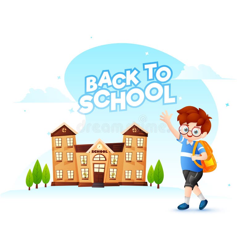 Back To School Poster or Banner Design with Cartoon Character of Cute  Little Kid Going To School. Stock Illustration - Illustration of class,  creative: 148309639