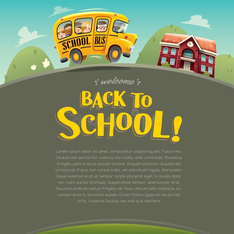 Back to school poster. Wide copy space for text. Back to school poster. Wide copy space for text.