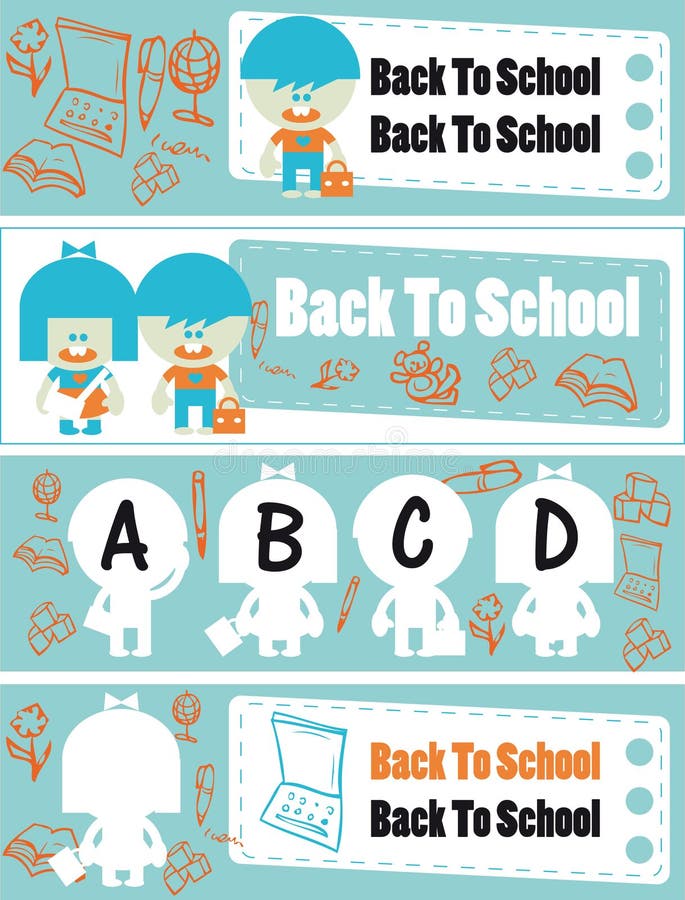 Back to school set of banners