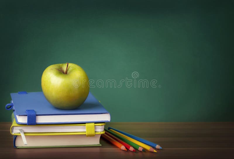 School Blackboard and Teacher S Desk Stock Image - Image of desk ...