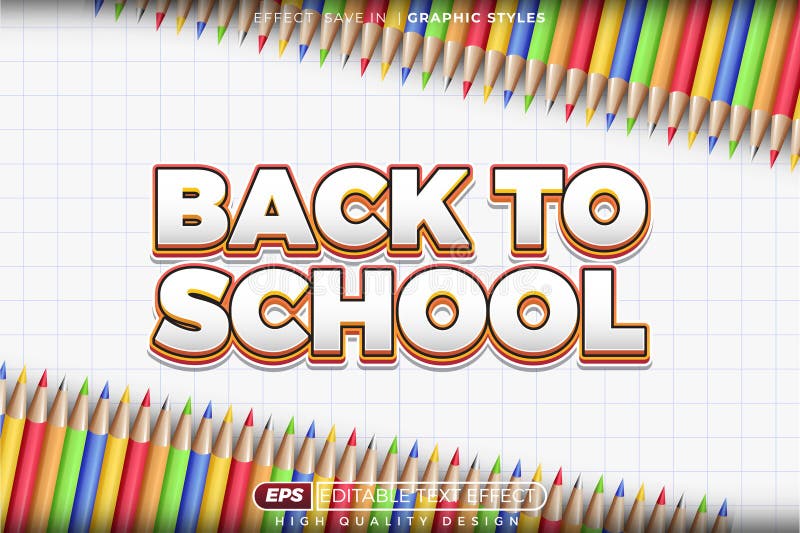Back To School Vector 3d Text Effect Template Stock Vector ...