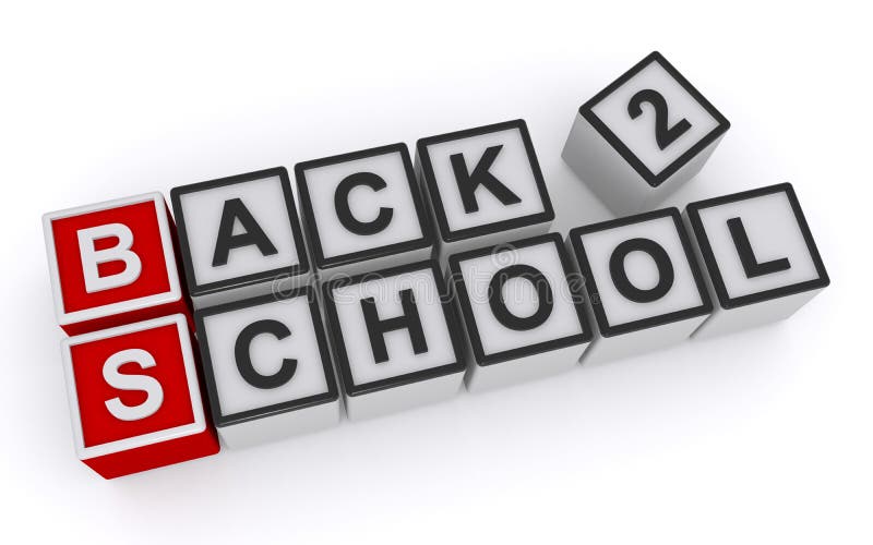 Back to school word block stock illustration