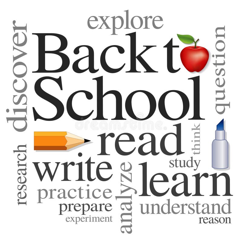 Back to School Word Cloud vector illustration