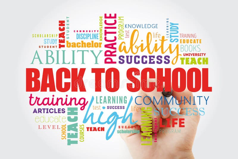 Back to School word cloud collage vector illustration