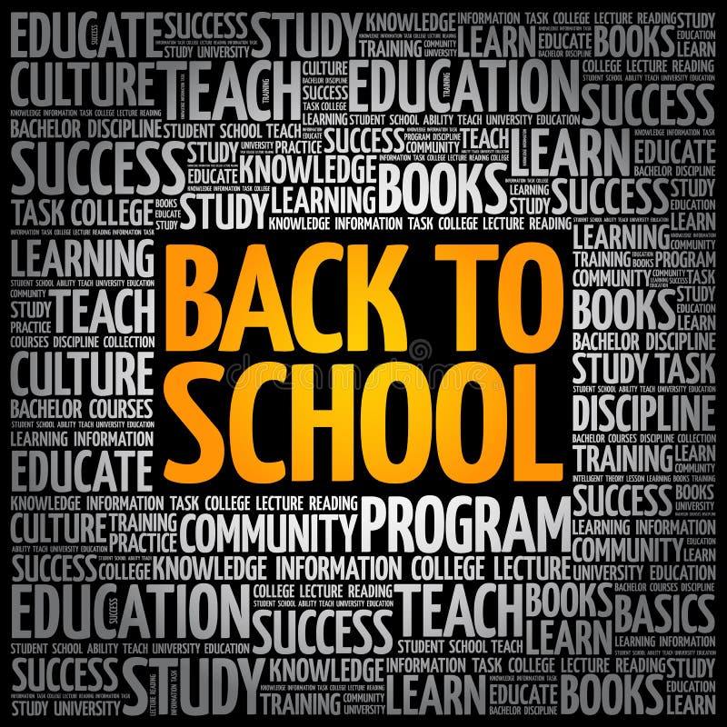 Back to School word cloud collage stock illustration