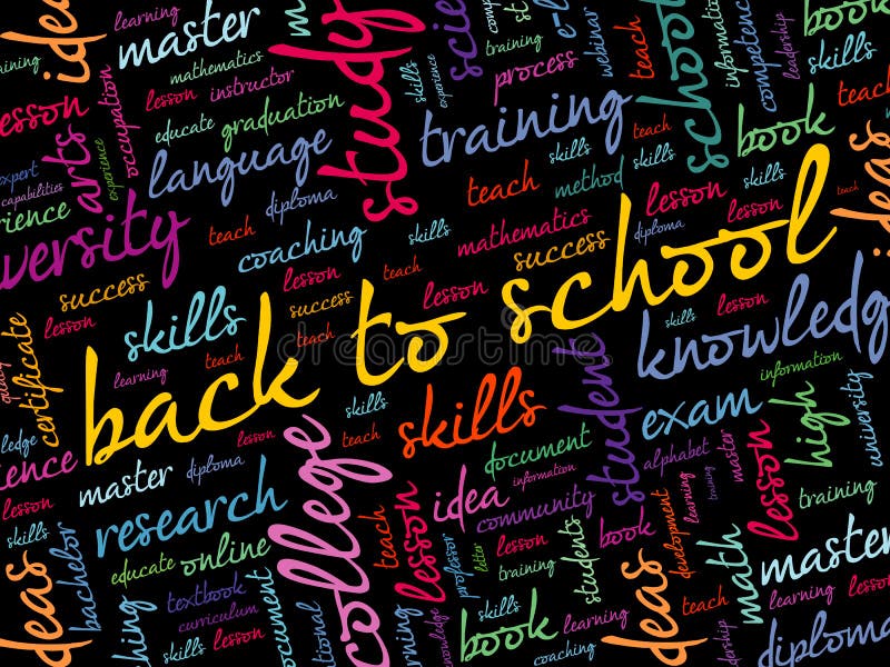 Back to School word cloud collage vector illustration