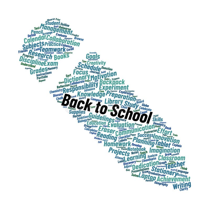 Back to School Word Cloud royalty free illustration