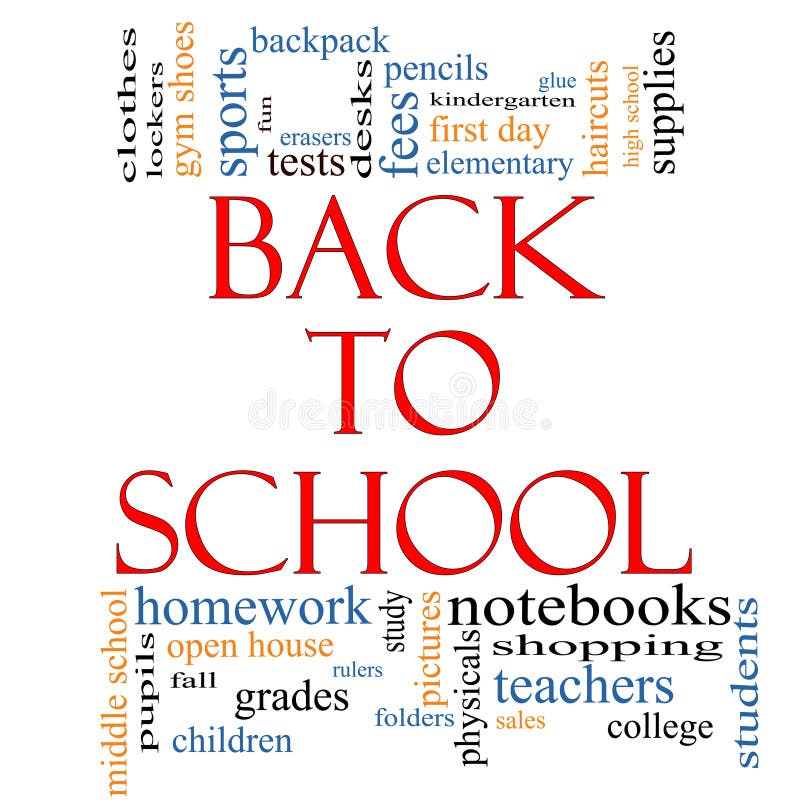 Back to School Word Cloud Concept stock illustration