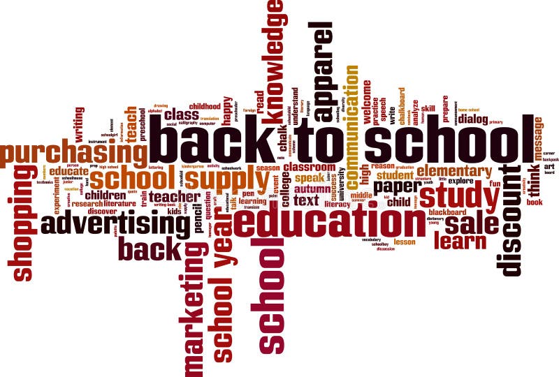 Back to school word cloud vector illustration