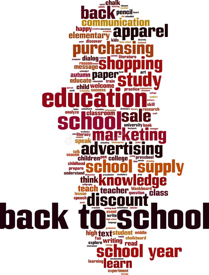 Back to school word cloud stock illustration