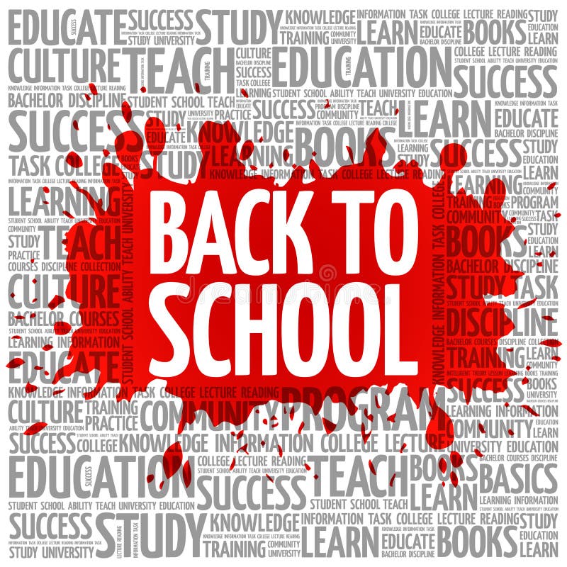 Back to School word cloud stock illustration
