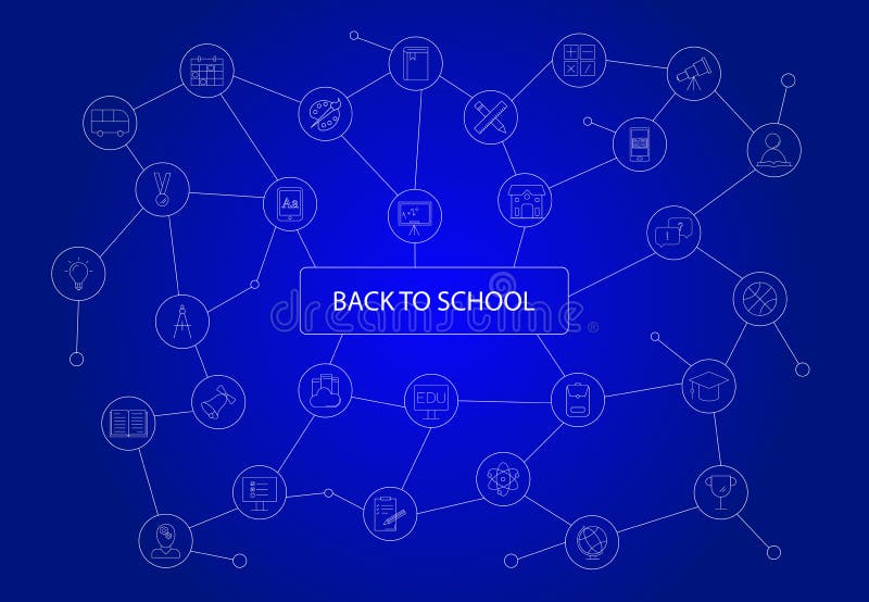 Back to school word with icons royalty free illustration