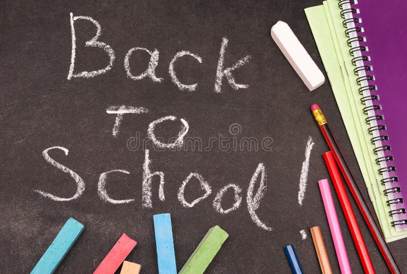 Back to school written stock photo