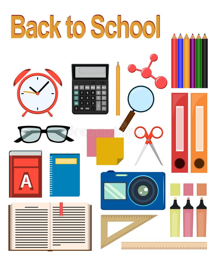 Stuff for studying and business useful things Vector Image