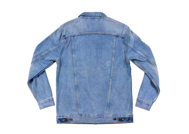 Back View - Blue Jeans Jacket Isolated on White Background, Denim ...