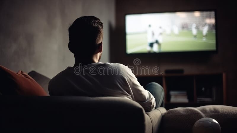 În spate se vede aproape un om relaxându-se acasă stând. ai generativ stock illustration