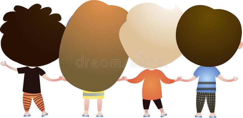 Back view of dancing school kids in round dance stock illustration Back view of dancing school kids in round dance stock illustration
