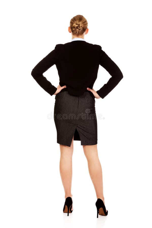 Back view of elegant businsess woman stock photos