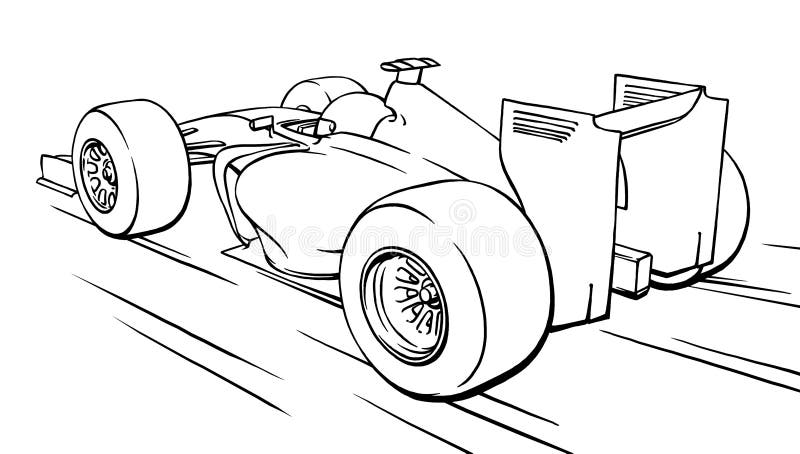 Back View Funny Fast Cartoon Formula Race Car Illustration Art Stock  Illustration - Illustration of champion, champ: 72899930