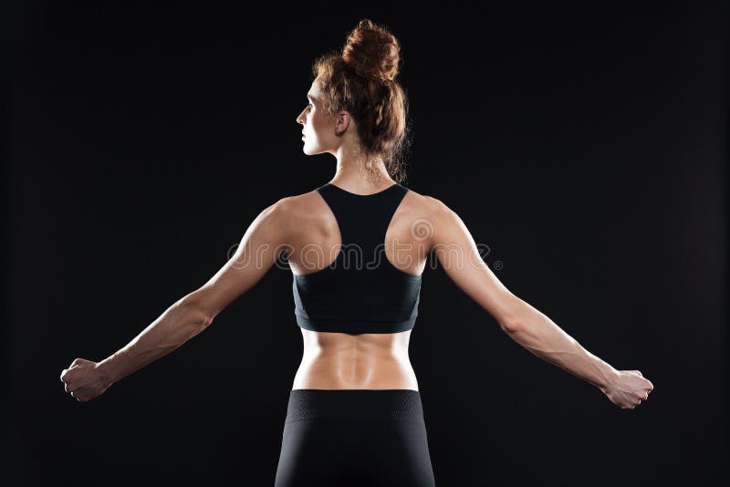 Back View Image of Young Sports Lady Stock Image Image of fitness
