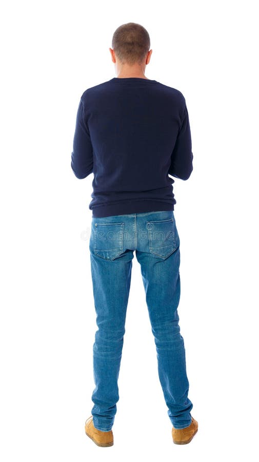Back view of man in jeans. stock photo. Image of portrait - 78403602