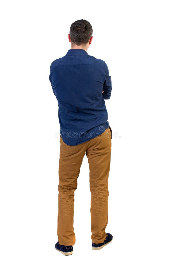 Back View of Man . Standing Young Guy. Stock Photo - Image of isolated ...