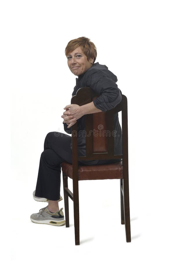 Stylish Woman Sitting On Chair With Steps Stock Photo (271073)  YouWorkForThem, Cross Leg Sitting Personality