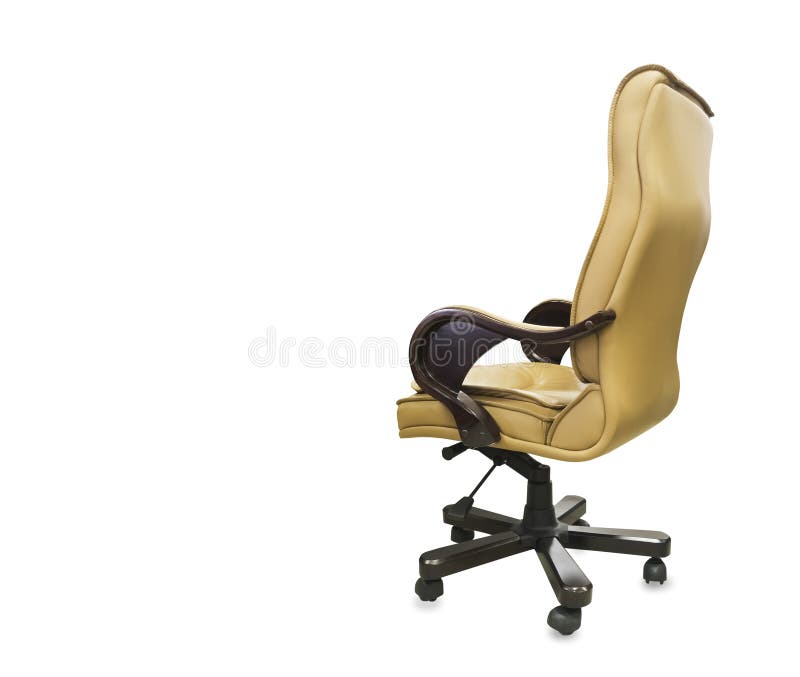 Back View Modern Office Chair from Beige Leather Stock Image Image of