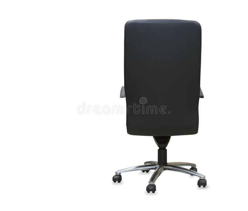 Back View of Modern Office Chair from Black Leather. Stock Image