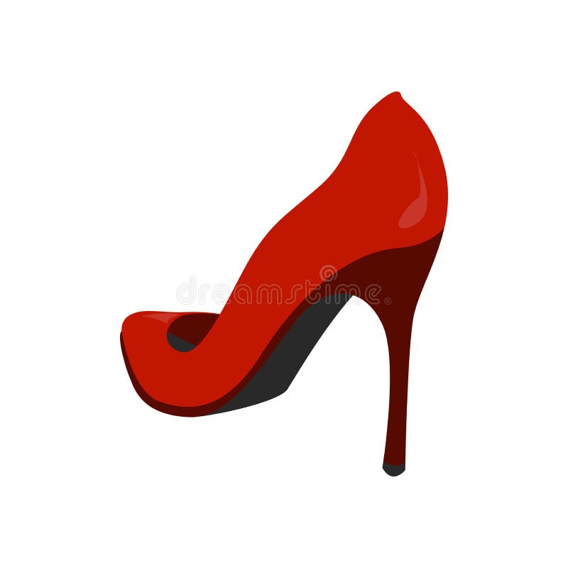 Back View of a Red Shoe. Colour Vector Illustration Stock Vector ...