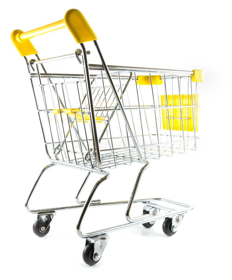 Back View Shopping Cart on White Background Stock Photo Image of